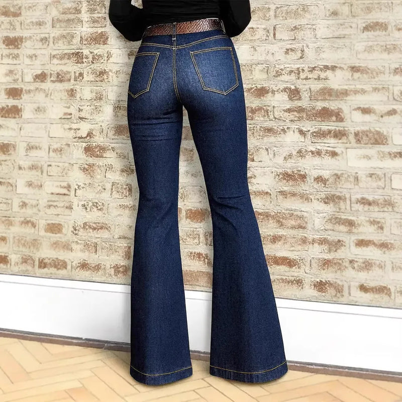 Vintage Slim Flare Jeans | MzStar Fashion | view 2
