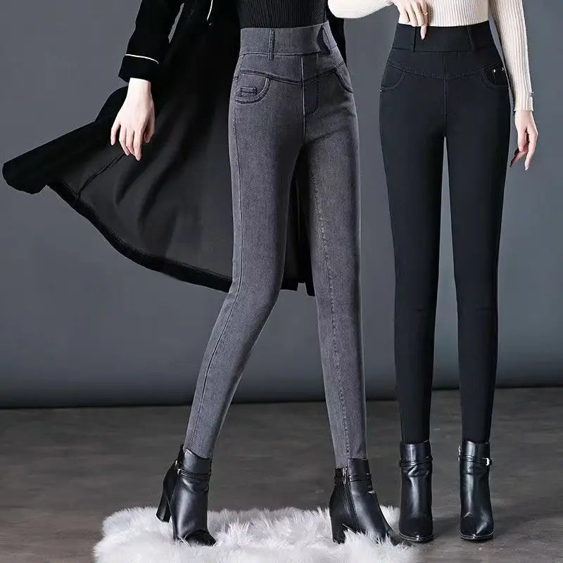 Elastic-Waist Stretch Pencil Jeans | MzStar Fashion