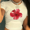 Y2K Red Floral Crop Top | MzStar Fashion | view 6