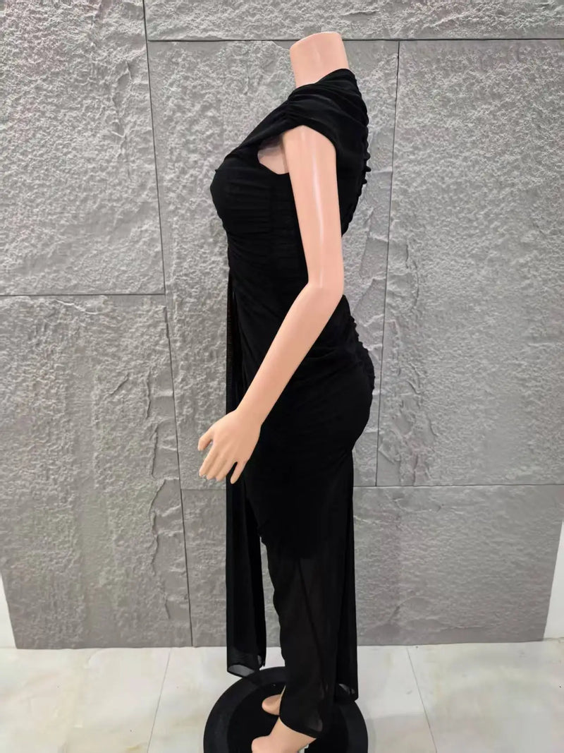 Black Keyhole Bodycon Maxi Dress | MzStar Fashion | view 2