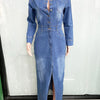 Denim Split Maxi Shirt Dress | MzStar Fashion | view 5