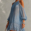 Off-Shoulder Lace Beach Mini Dress | MzStar Fashion | view 2