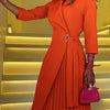 Plaid V-Neck Midi Dress | MzStar Fashion