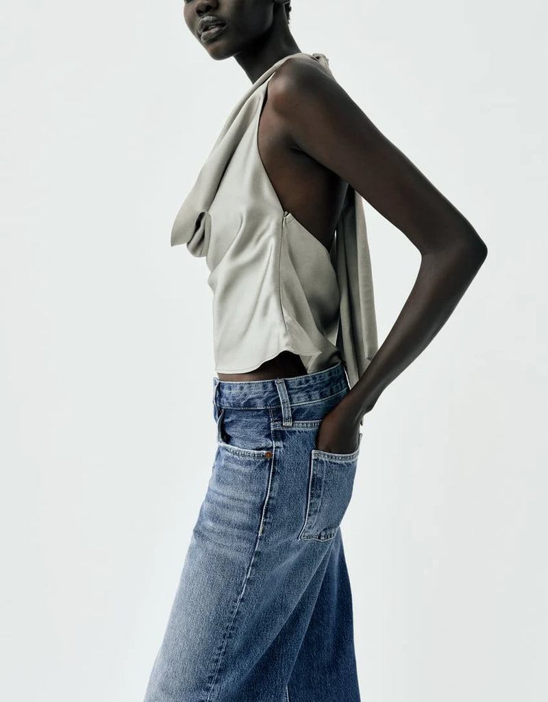 Satin Bow Halter Top | MzStar Fashion | view 7