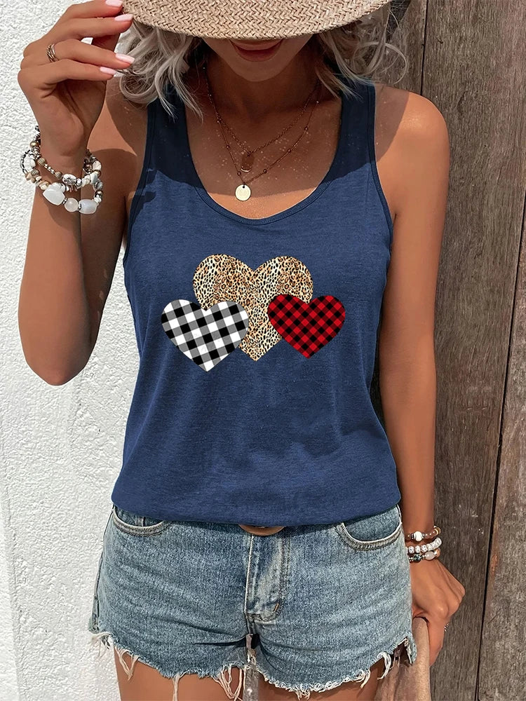 Leopard Heart Racerback Tank | MzStar Fashion