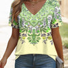 Retro Floral V-Neck Tee | MzStar Fashion | view 7