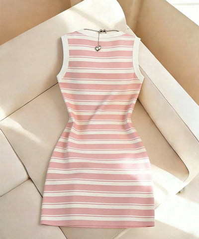 Striped Sleeveless Mini Dress