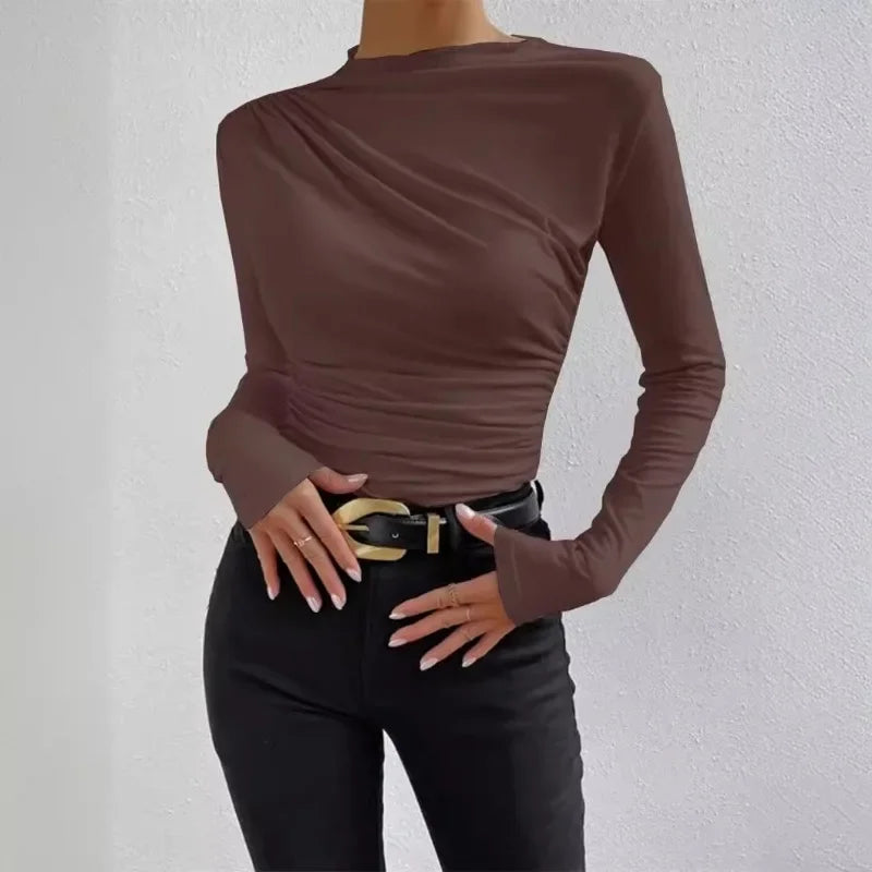 Skew Neck Basic Crop Top | MzStar Fashion | view 3