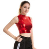 Metallic Mock-Neck Crop Tank | MzStar Fashion | view 7