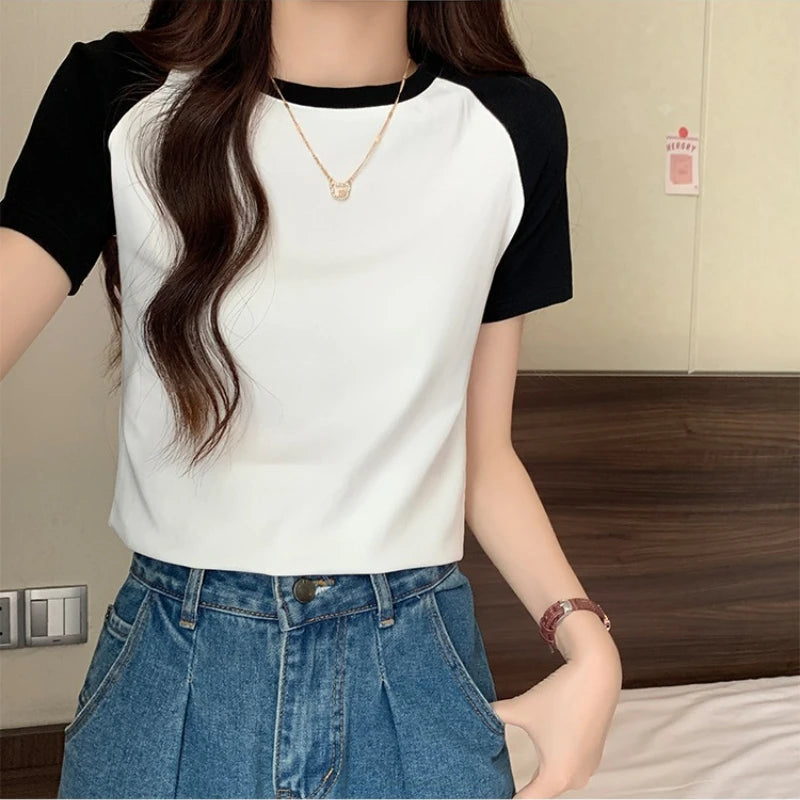 Color-Block Raglan Tee | MzStar Fashion | view 4