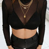 Sheer Mesh Crop Top | MzStar Fashion