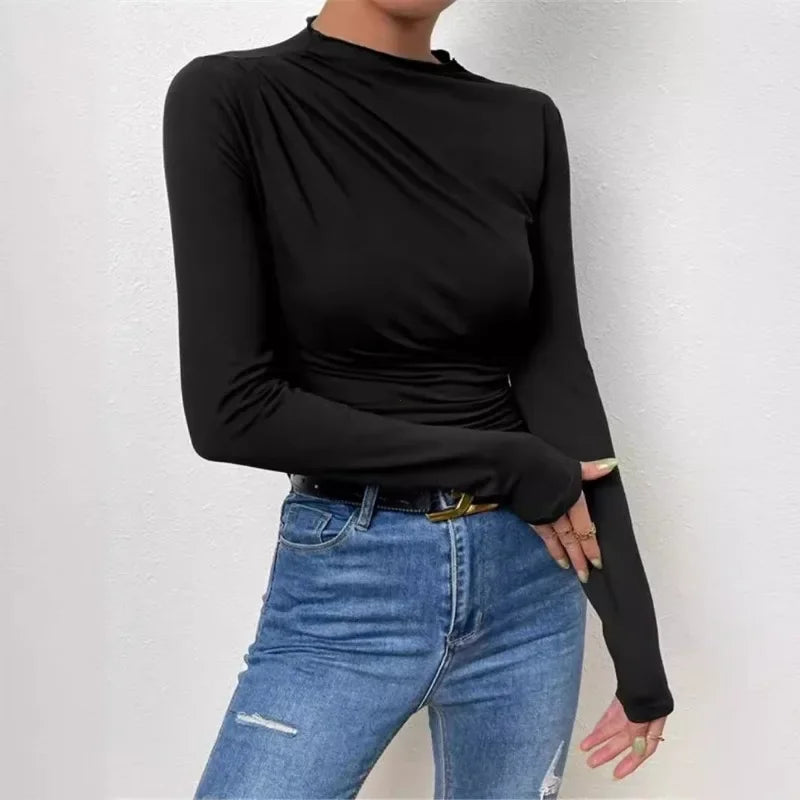 Skew Neck Basic Crop Top | MzStar Fashion | view 2