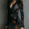 Velvet Floral Gothic Mini Dress | MzStar Fashion | view 3