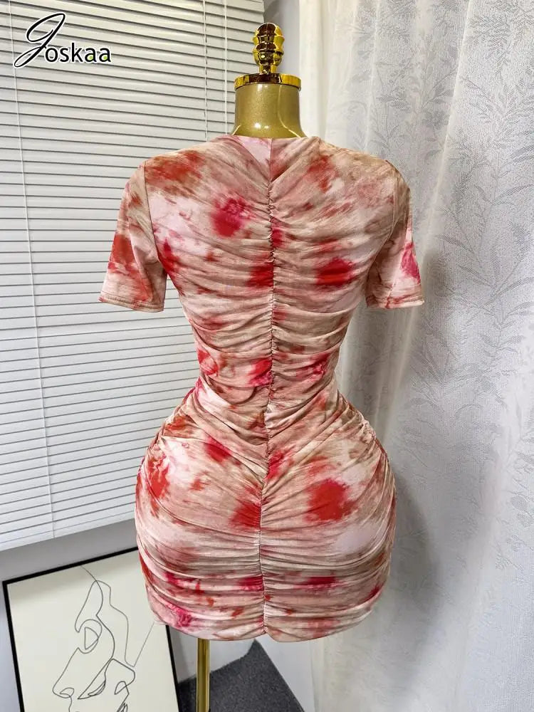 Tie-Dye Mesh Pleated Dress | MzStar Fashion | view 2