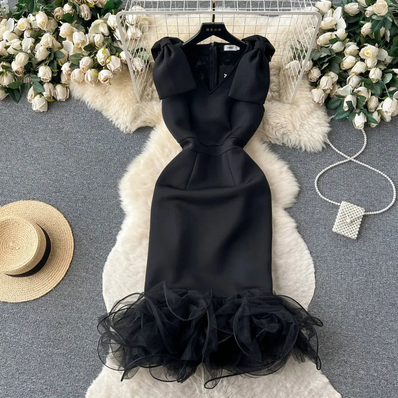 Butterfly Bow Mesh Bodycon Dress | MzStar Fashion