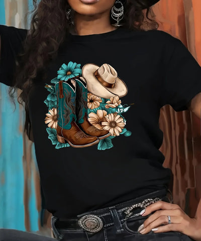 Cowboy Boots Western Tee | MzStar Fashion