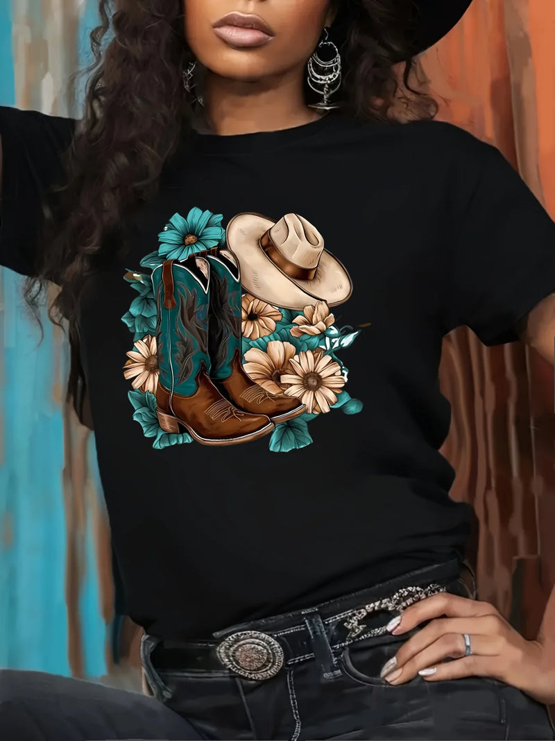 Cowboy Boots Western Tee | MzStar Fashion