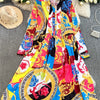 Vintage Print Lace-Up Maxi Dress | MzStar Fashion | view 6