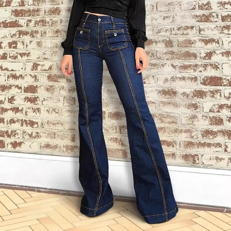 Vintage Slim Flare Jeans | MzStar Fashion | view 3