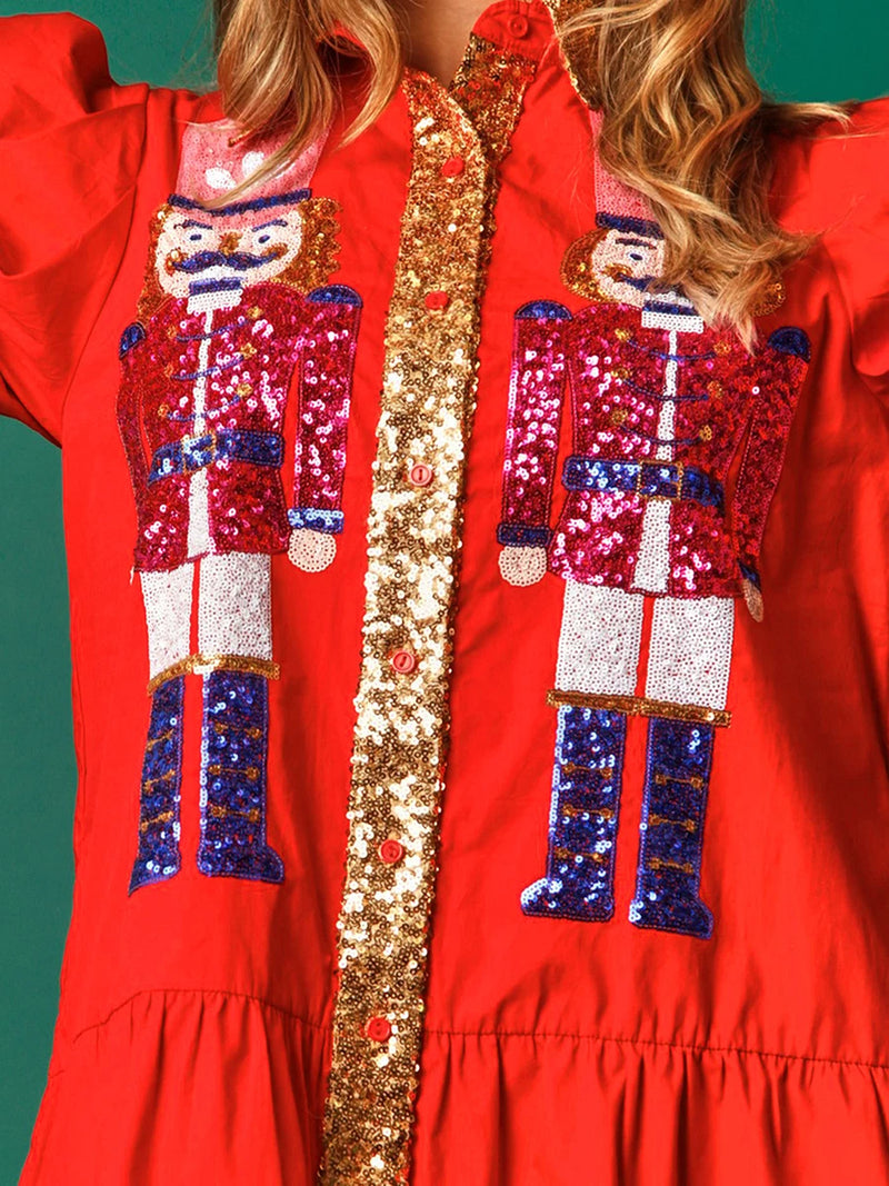 Sequin Nutcracker Holiday Dress | MzStar Fashion | view 2