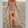 Floral Halter High-Slit Maxi Dress | MzStar Fashion