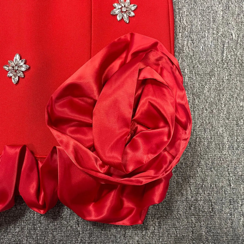 Crystal Flower Bandage Mini Dress | MzStar Fashion | view 5