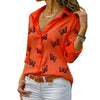 Butterfly V-Neck Button Blouse | MzStar Fashion | view 7