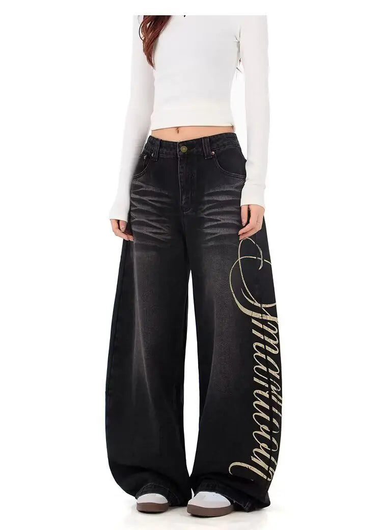 Retro Blue Wide-Leg Jeans | MzStar Fashion | view 8