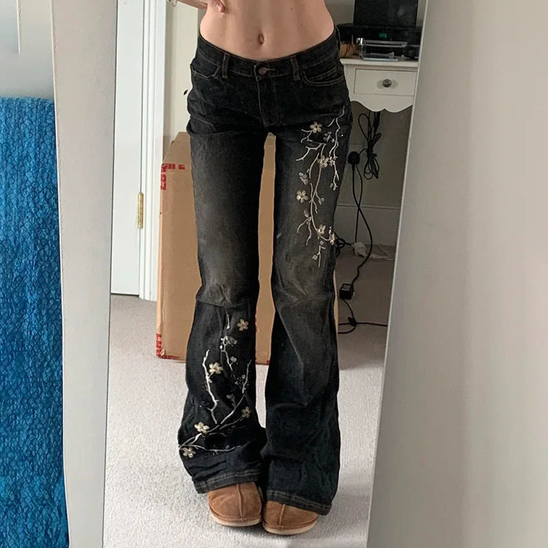 Floral Bootcut Low-Rise Jeans | MzStar Fashion | view 2