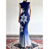 Navy Floral Mock-Neck Maxi Dress | MzStar Fashion | view 2