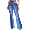 Two-Tone Washed Flared Jeans | MzStar Fashion