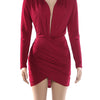 Ruched Deep-V Bodycon Dress | MzStar Fashion | view 7