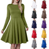 Pleated A-Line Long-Sleeve Dress | MzStar Fashion | view 7
