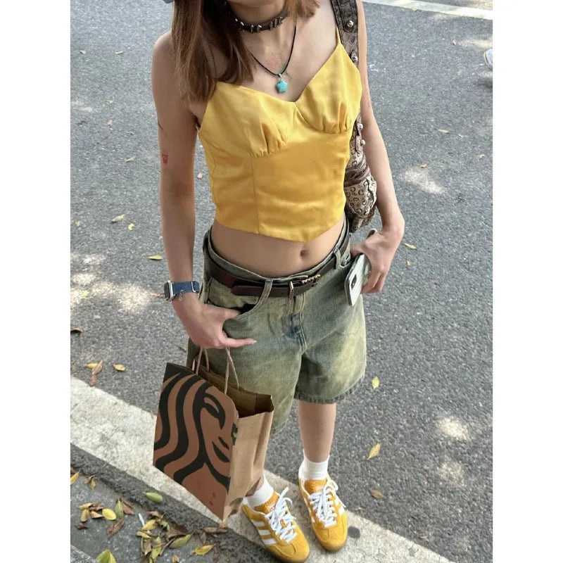 Loose Denim Bermuda Shorts | MzStar Fashion | view 5