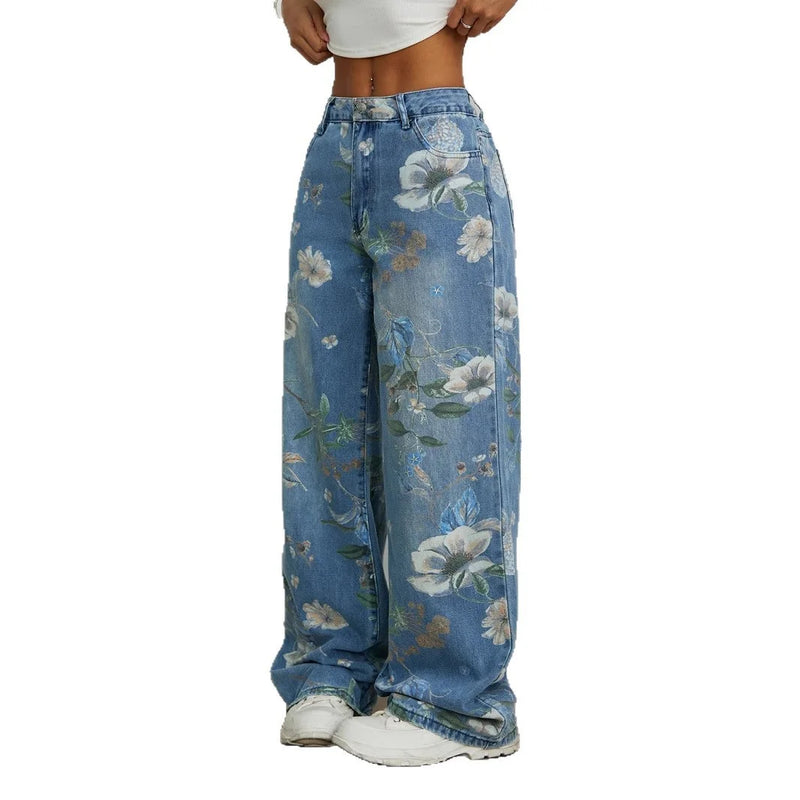 Printed Low-Rise Straight Jeans | MzStar Fashion | view 5