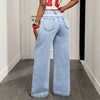 Vintage Splice Wide-Leg Jeans | MzStar Fashion | view 2