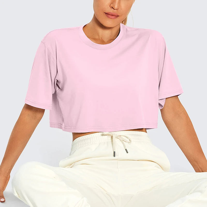 Sporty Cotton Crop Tee | MzStar Fashion | view 8