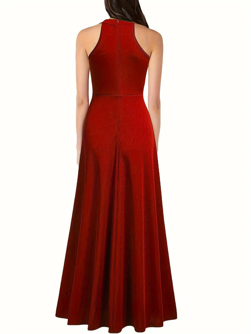 Halter Split Knit Maxi Dress | MzStar Fashion | view 8