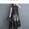 Black Print Stand-Collar Dress | MzStar Fashion | view 7