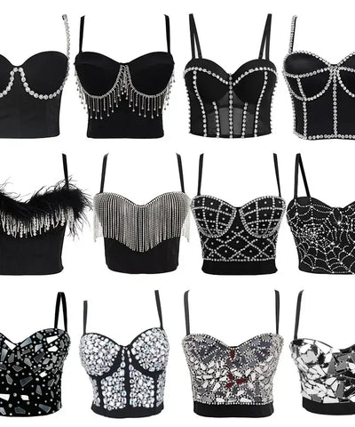 Rhinestone Tassel Gothic Top | MzStar Fashion