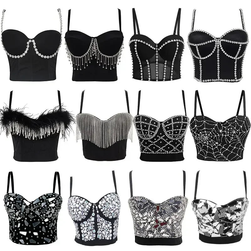 Rhinestone Tassel Gothic Top | MzStar Fashion