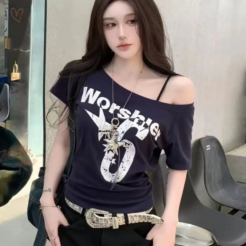 Y2K Off-Shoulder Crop Top | MzStar Fashion | view 5