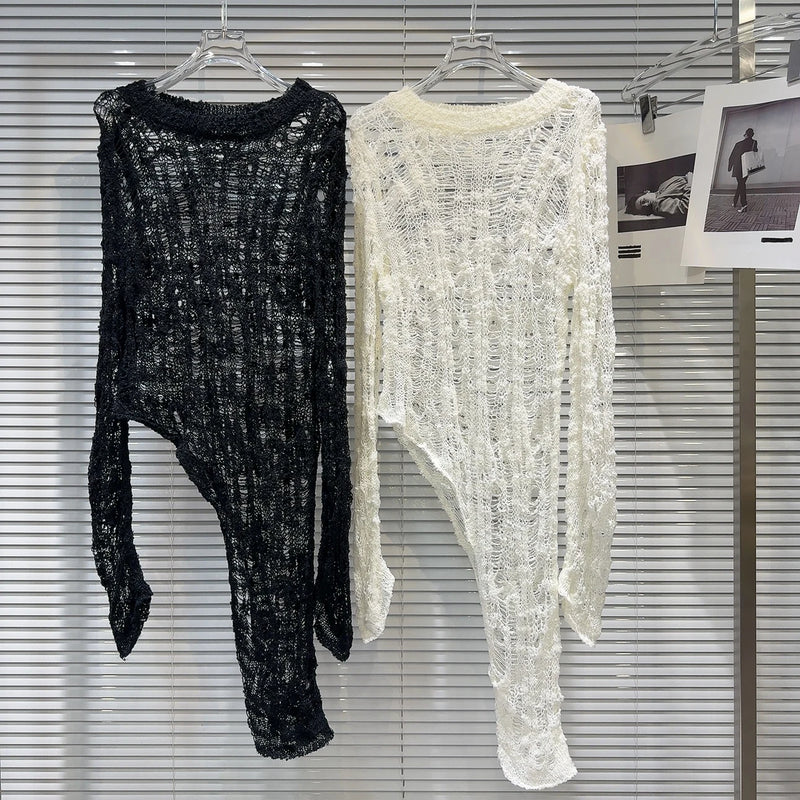 Open-Knit Longline Sweater | MzStar Fashion | view 8