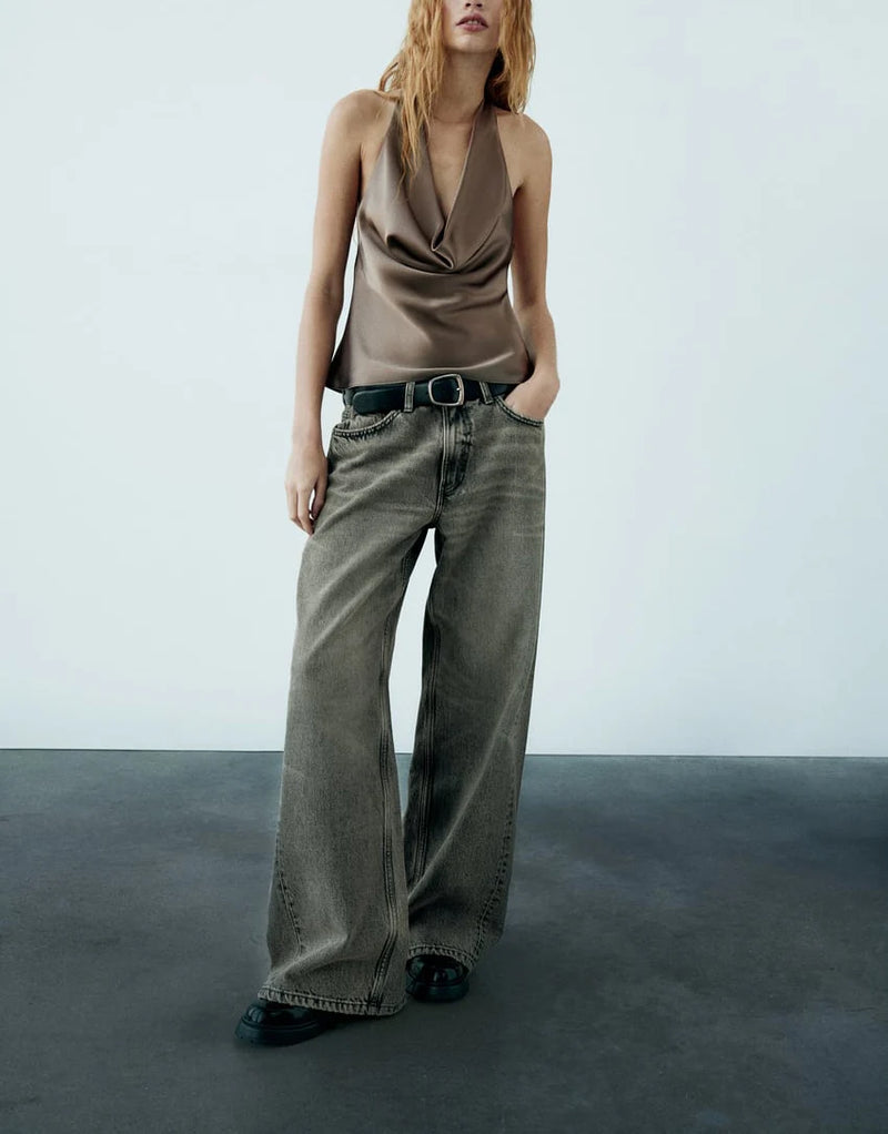 Satin Bow Halter Top | MzStar Fashion | view 3