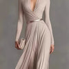 Deep-V Patchwork Maxi Dress | MzStar Fashion | view 8