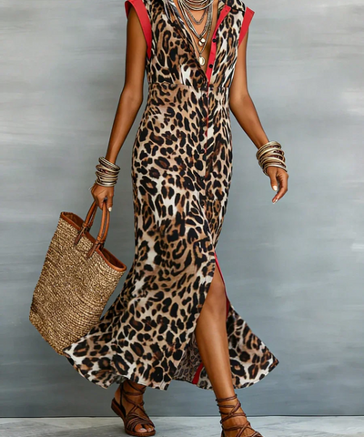 Leopard Button-Front Tank Dress
