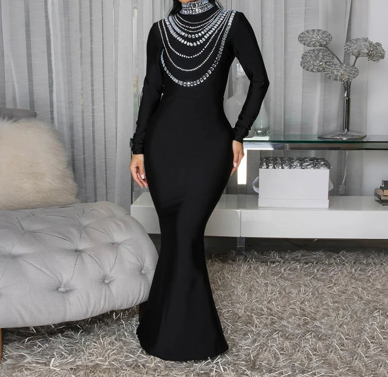 Sequin Mermaid High-Slit Gown | MzStar Fashion | view 7