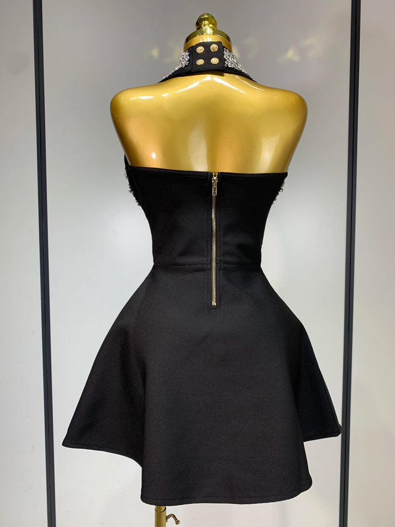 Rhinestone Bandage Halter Dress | MzStar Fashion | view 3