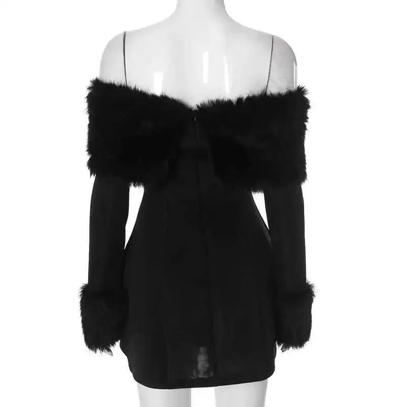 Off-Shoulder Long-Sleeve Mini Dress | MzStar Fashion | view 6