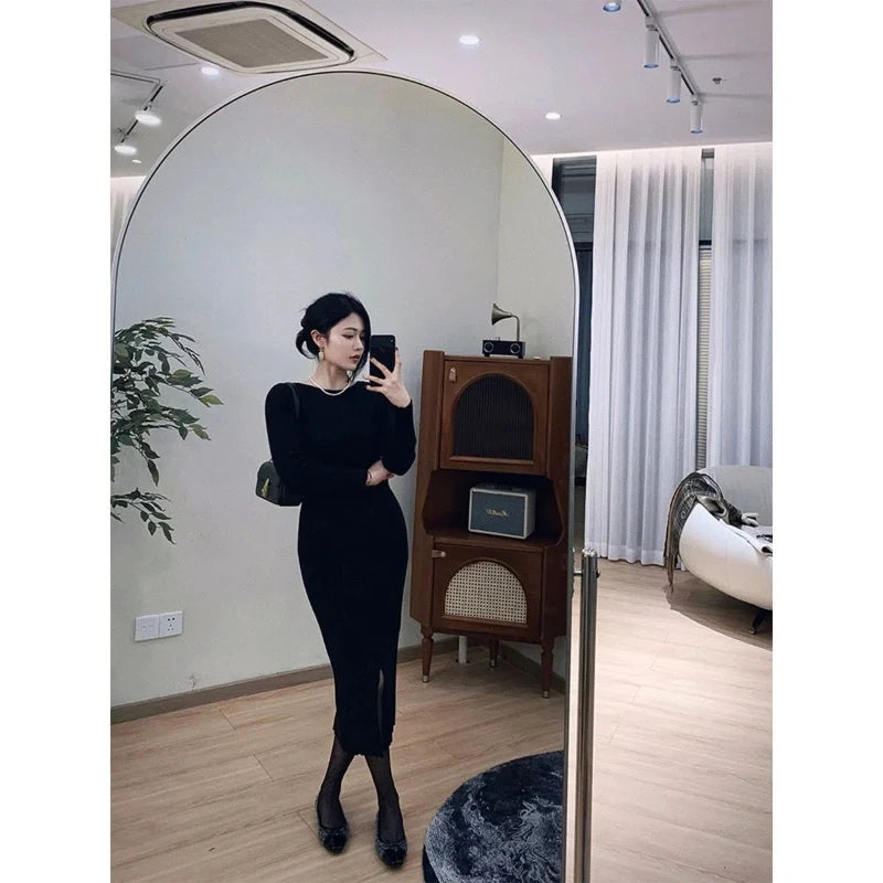 Minimalist Knit Mini Dress | MzStar Fashion | view 3